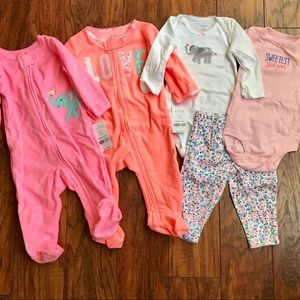 Carters 6m Baby Girl Set of Outfits